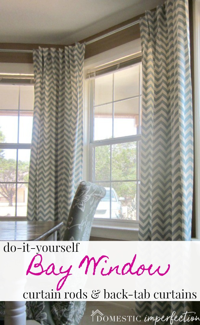 bay window treatments back tab curtains and rods