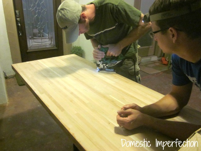 cutting angles for a wooden counter