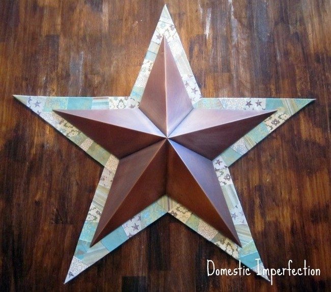 decoupaged copper star
