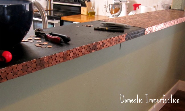 What to do and what not to do when making a countertop our of pennies. 