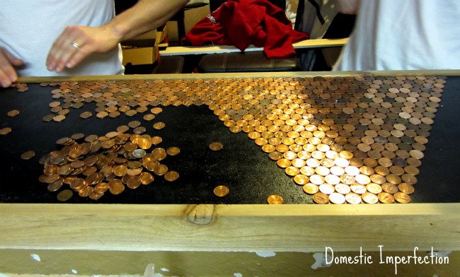 How to make a countertop out of pennies (or anything else) and epoxy resin. 