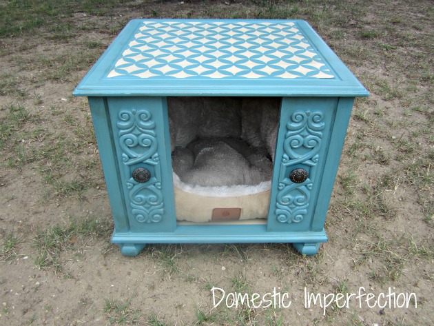 Dog house best sale side table