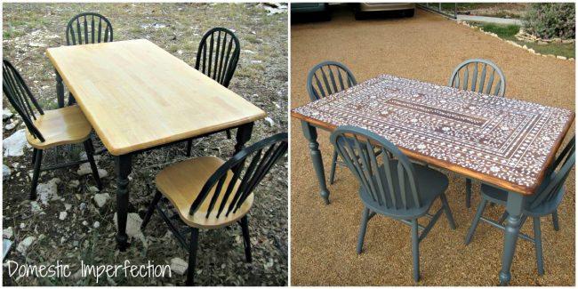 dining table makeover before and after