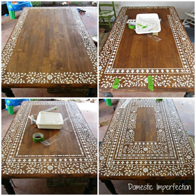 how to stencil a table 