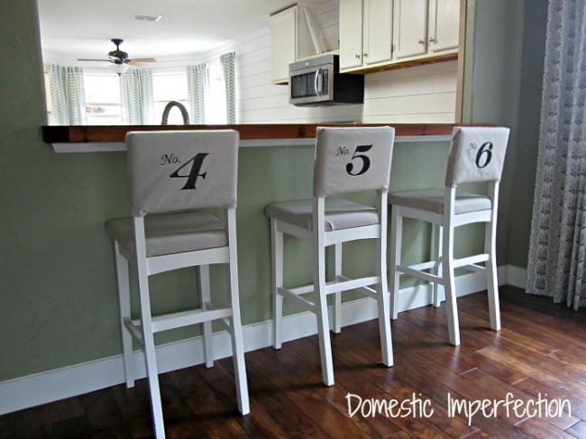 stenciled numbered barstools 