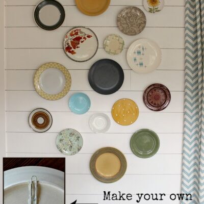 Plate hangers can be expensive, especially if you would like to do a big feature wall. These DIY plate hangers are a great solution!