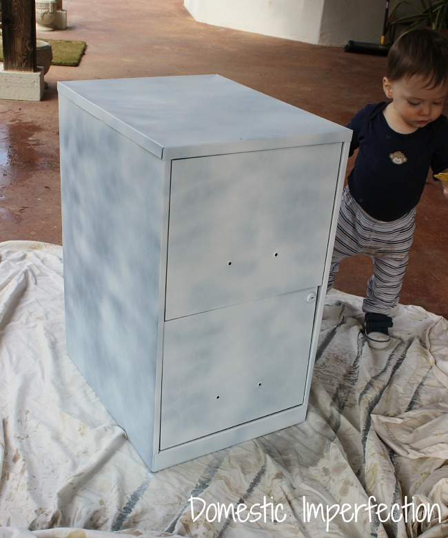 how to paint a metal filing cabinet 