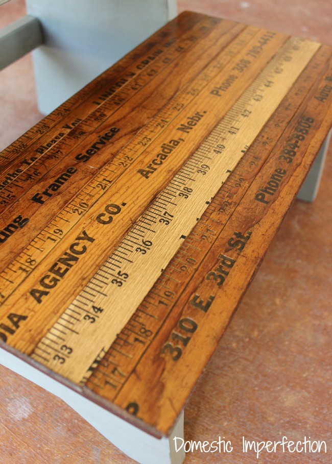 Kids step stool with yardstick steps