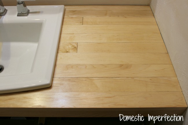 Easy DIY Wood Countertop From Flooring