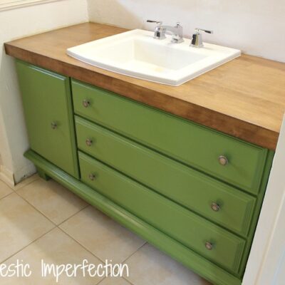 how to turn a dresser into a bathroom vanity