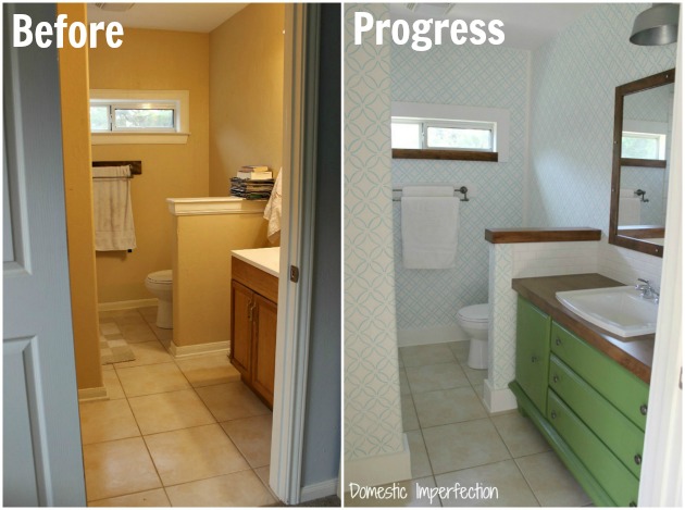 bathroom remodel progress