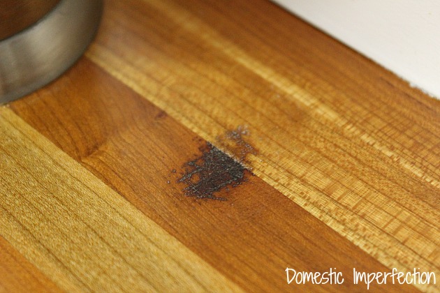 Water stain on butcher block