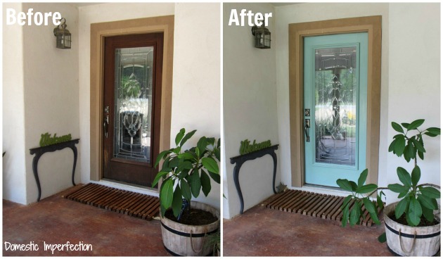 painted front door before and after