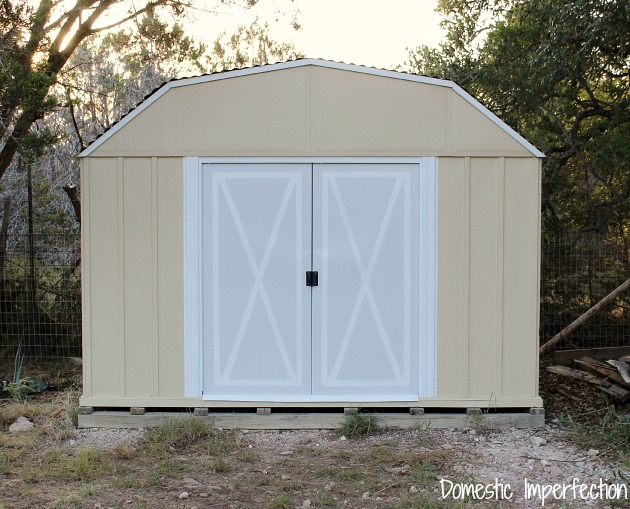 painted metal shed
