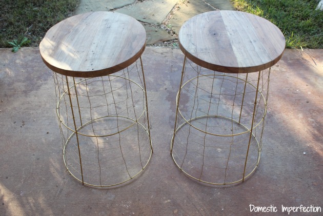 tables made out of tomato cages