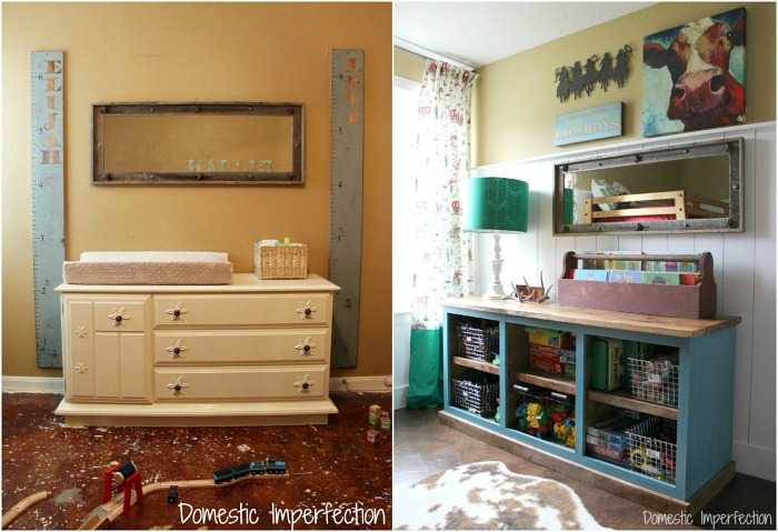 cowboy room makeover - before and after