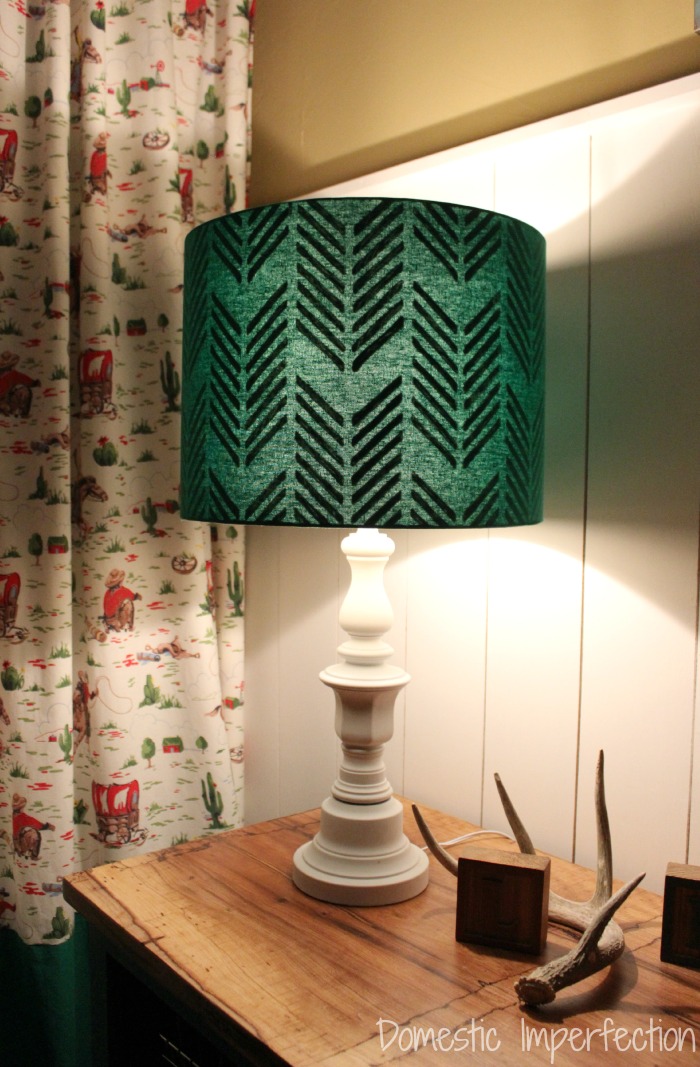 plain lampshade that has a design when you turn it on