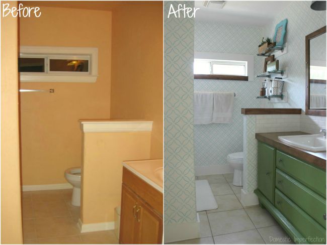 budget bathroom remodel - before and after
