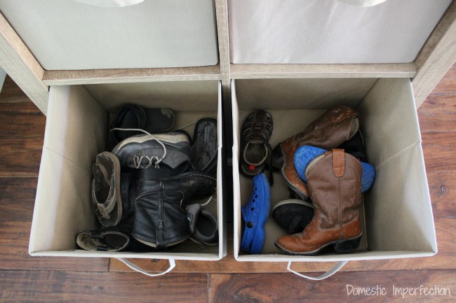 easy and affordable shoe cubby