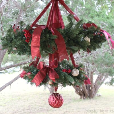 Christmas wreath chandelier