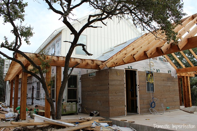 white and wood exterior