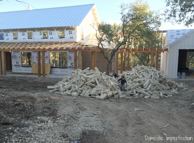 cream limestone for the exterior