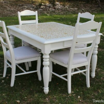 stenciled table