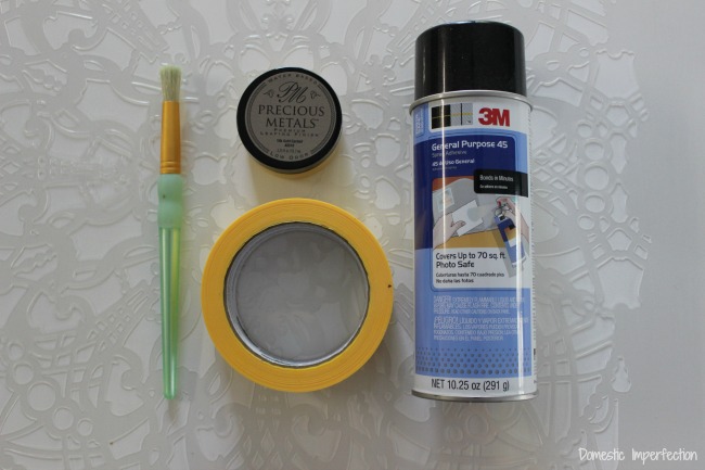 supplies for stenciling a faux gold leaf