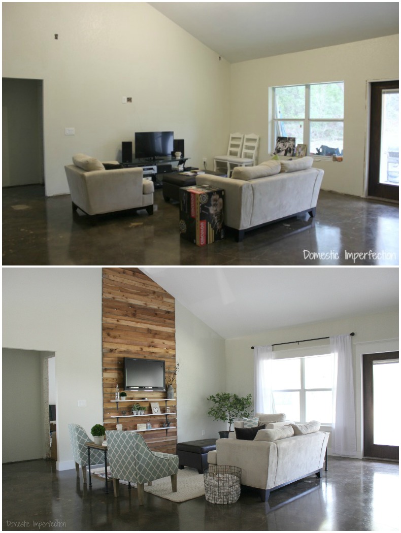 $1,000 living room makeover before and after