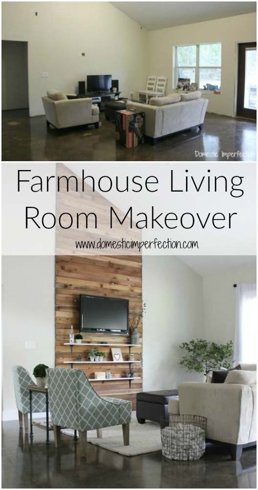 Love this farmhouse living room makeover, the entrée transformation was done for $1,000!