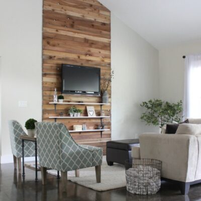rustic wood accent wall