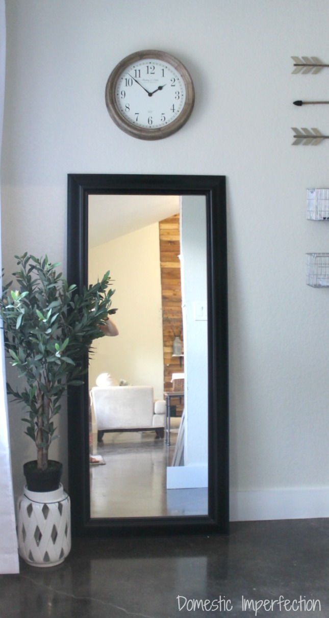 BHG at Walmart Leaner Mirror, wall clock and lantern