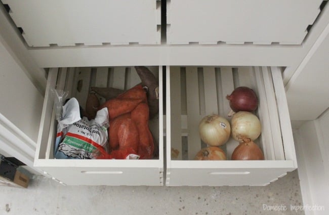 vegetable storage in pantry