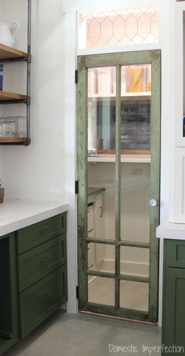 rustic glass pantry door