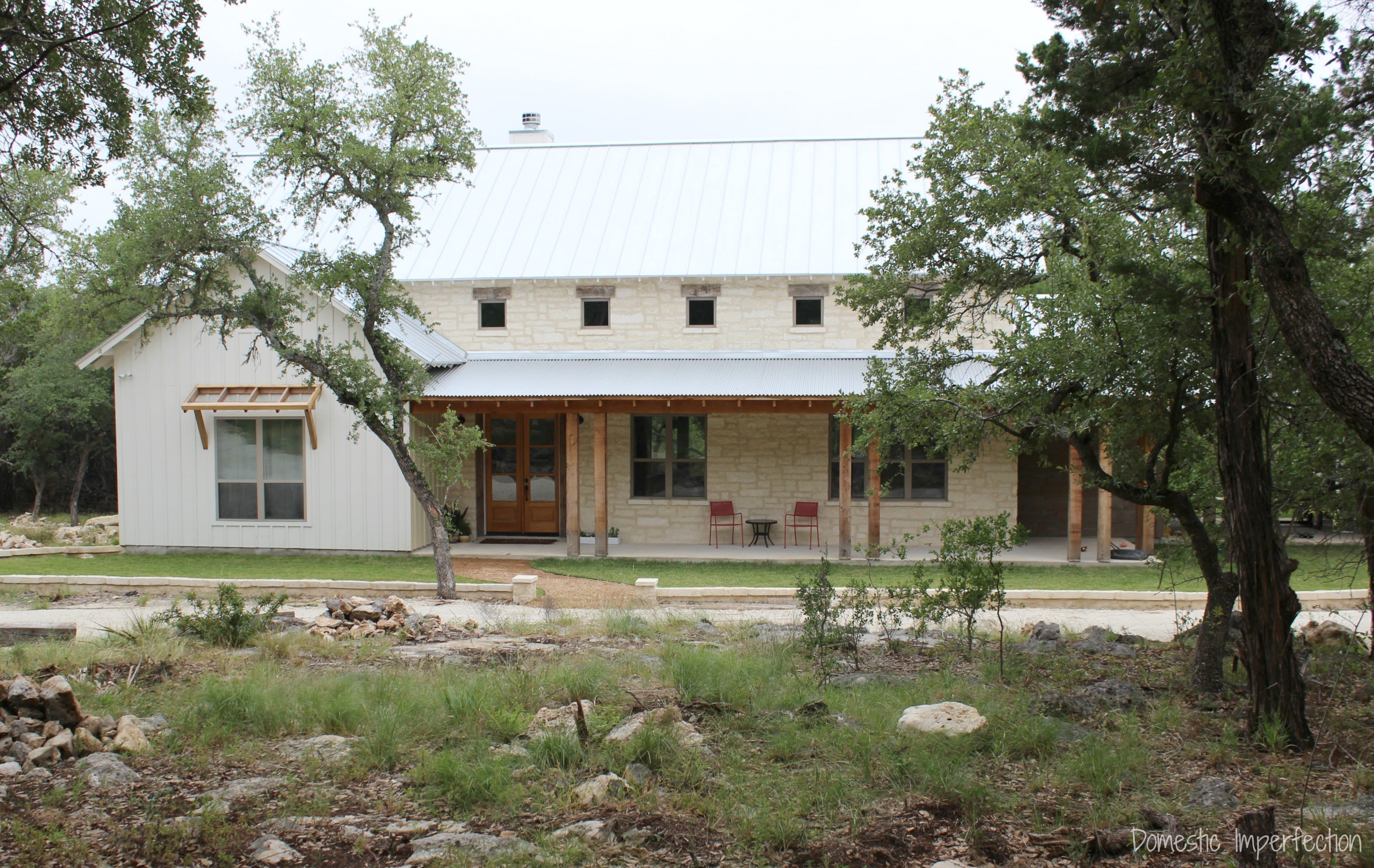 front view of farmhouse