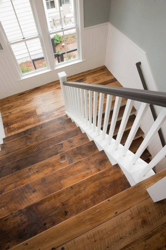 rustic wooden stairs