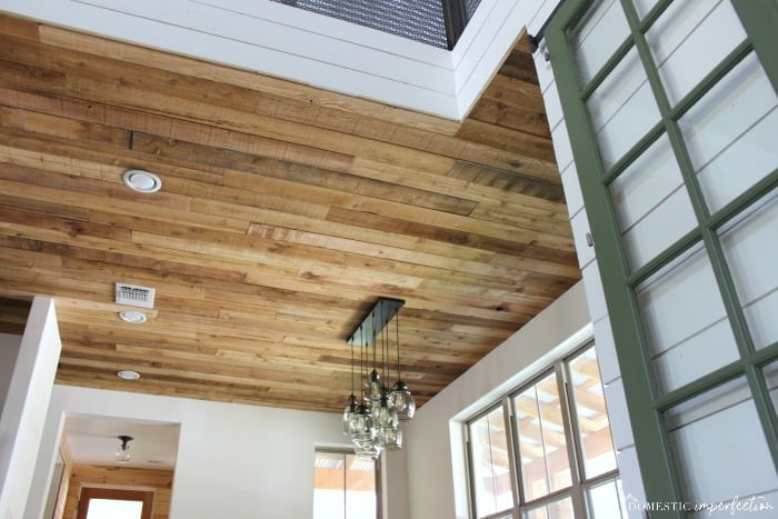 DIY Reclaimed Wood Ceiling (so cheap, so pretty) - Wildfire Interiors