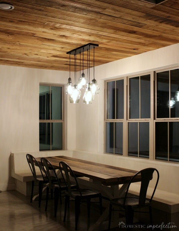 weathered wood ceiling light