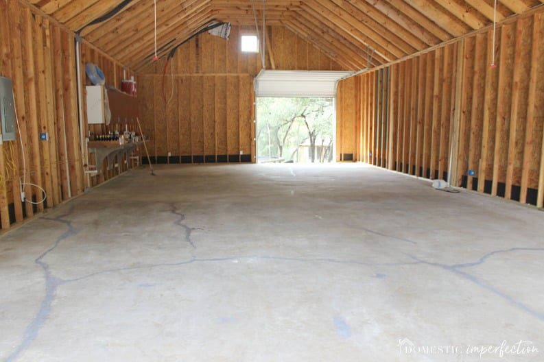 Garage floor after patching and before epoxy coating