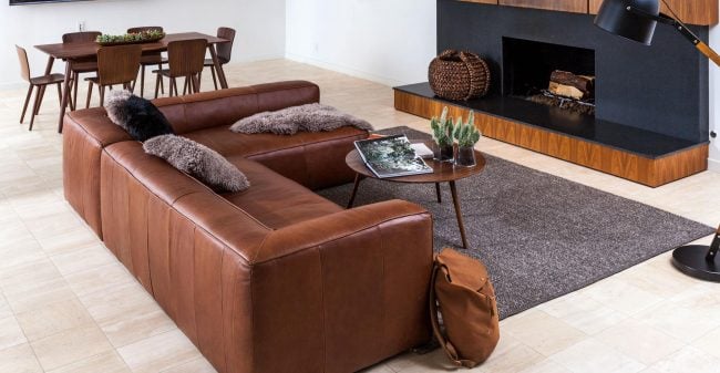 My New Article Leather Sectional And