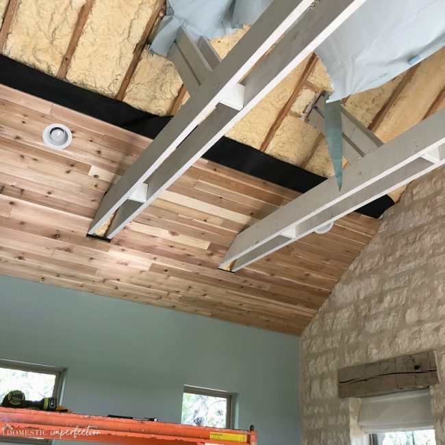 How to wood plank a ceiling