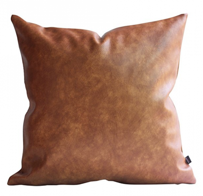 faux leather pillow