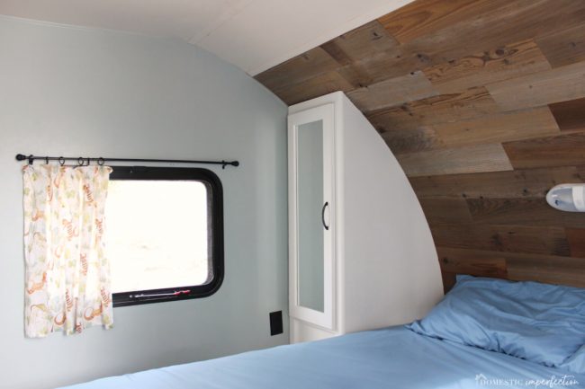 rustic wood RV accent wall