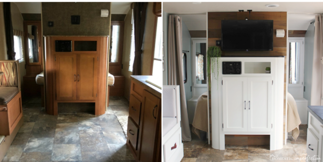 camper redo before and after, RV removation