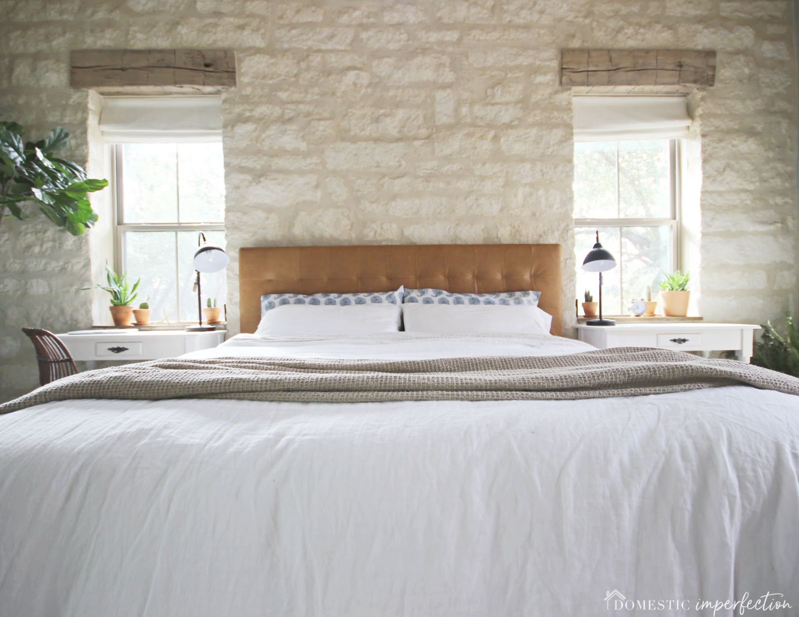 Master Bedroom Tweaks + Leather Headboard Awesomeness - Wildfire Interiors