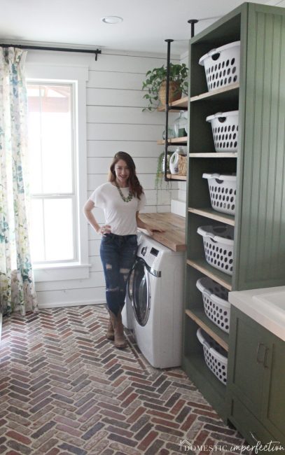 DIY Farmhouse Laundry Room Sink Cabinet