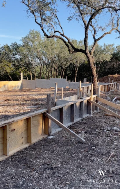 setting forms for concrete foundation pour 