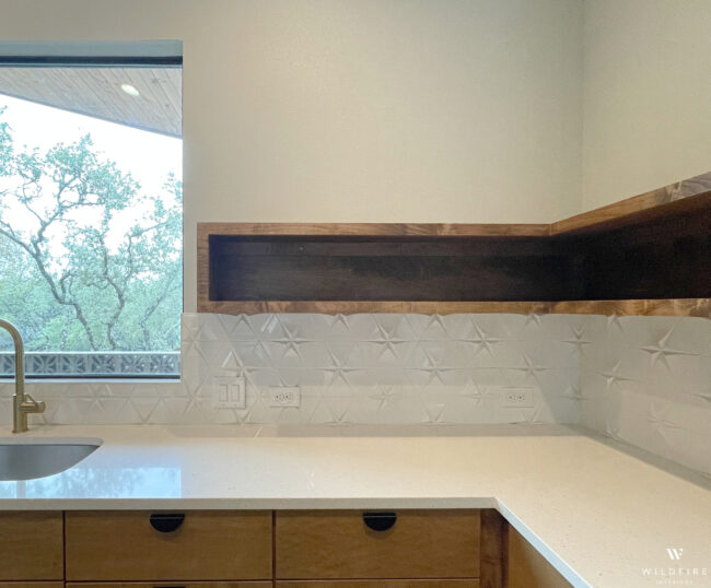 Mid-century modern kitchen subtle atomic star tile
