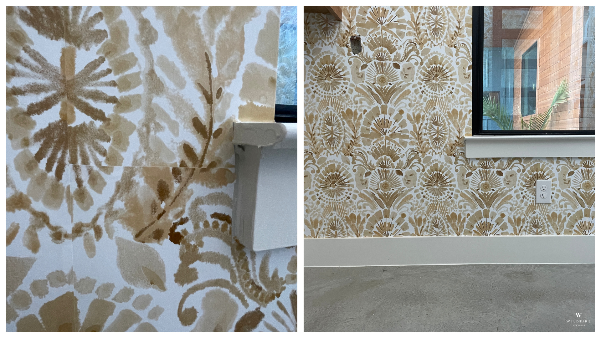 This is why using busy, abstract pattern when hanging wallpaper is a good idea, especially if it is your first time. If you mess up, is disappears when you stand back a few feet. 