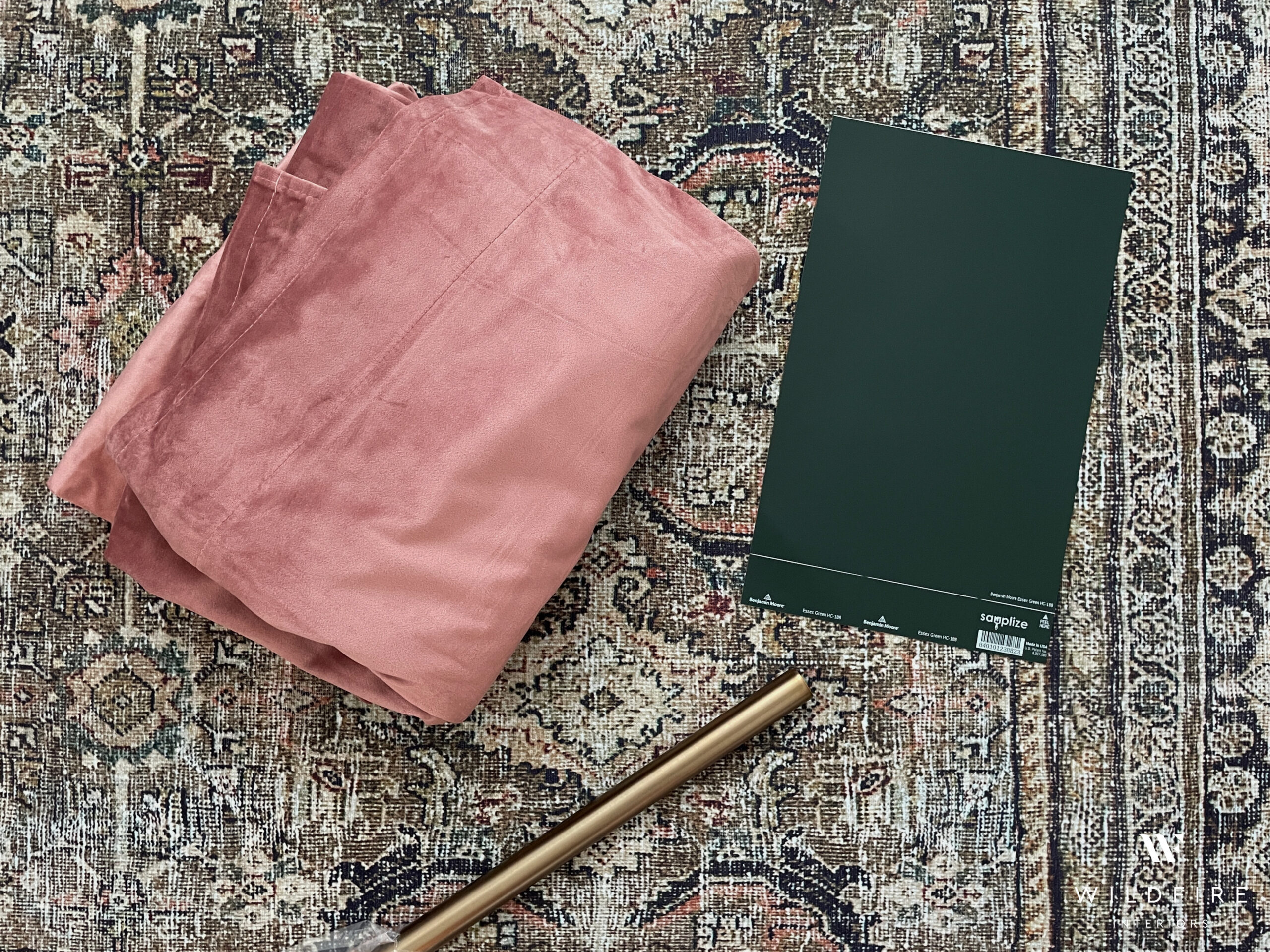 Dark green and pink bedroom plans